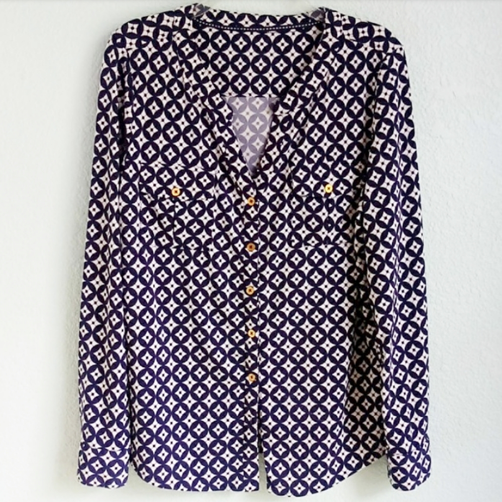 ISLAND REPUBLIC | Navy White Button Down B…